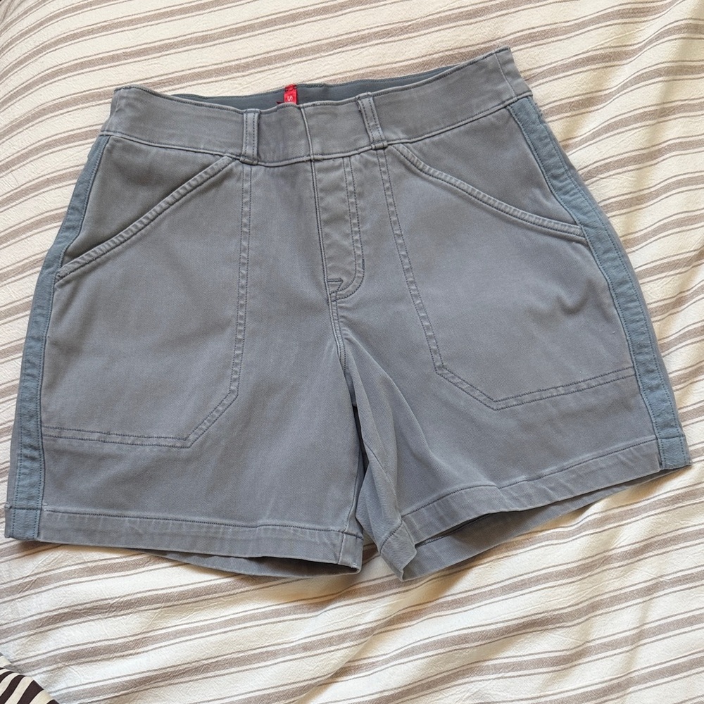 SPANX Women's High Waist Utility Shorts in Slate Blue